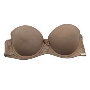 Tahari Womens Sz 34B Strapless Padded Push Up Bra Solid Beige